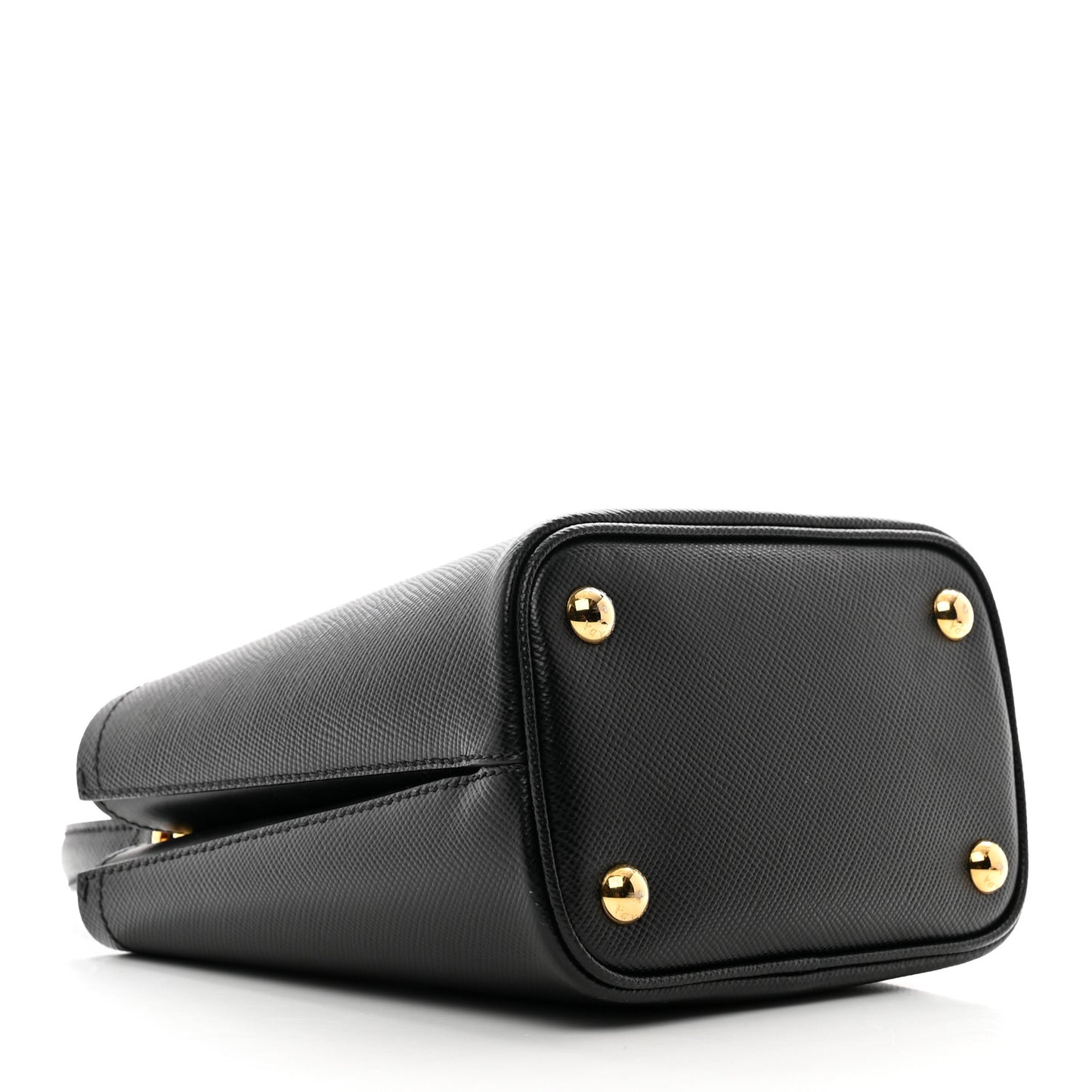 Saffiano Cuir Small Panier Bucket Bag Black Fuoco
