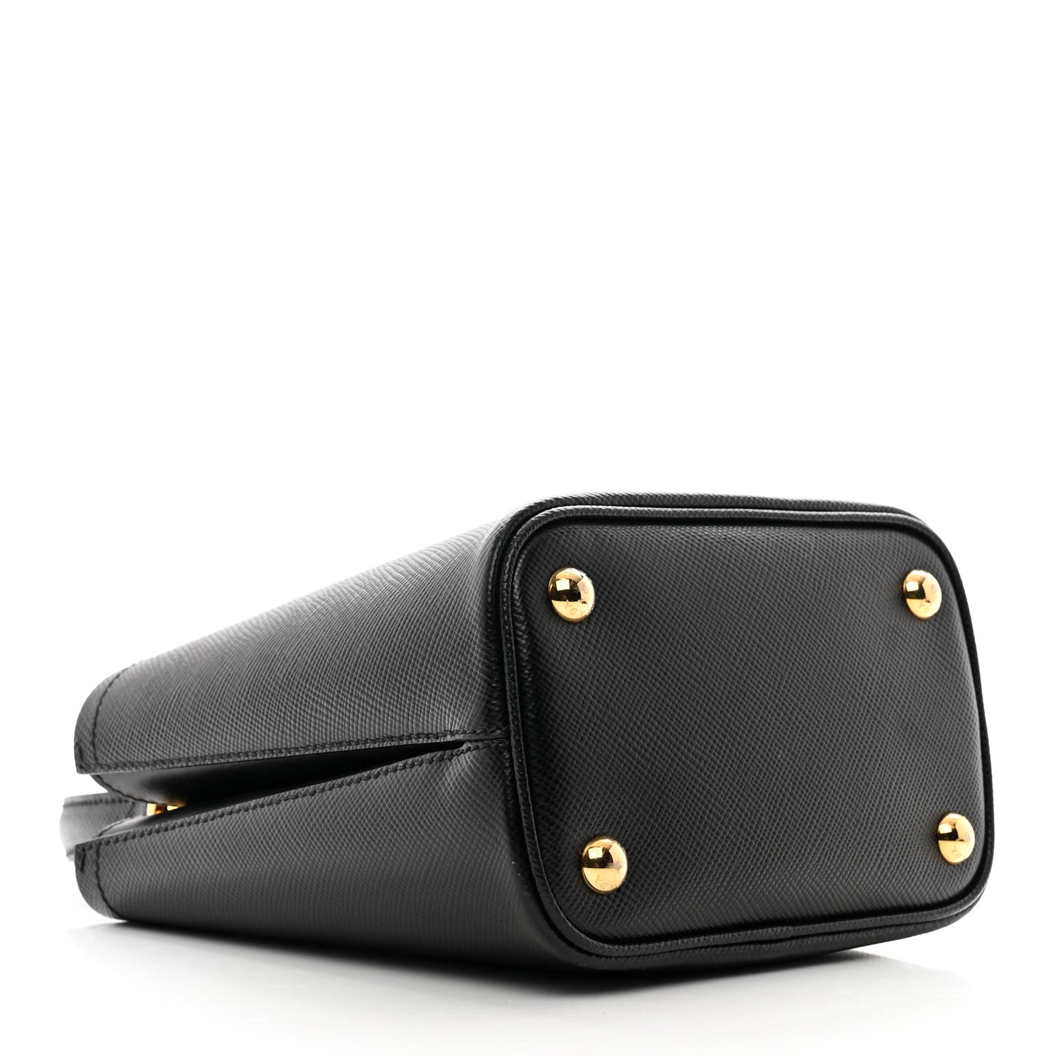 Prada Saffiano Cuir Small Panier Bucket Bag Black Fuoco 4 of 9