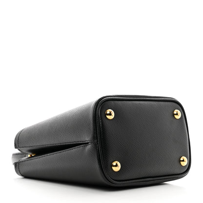 Prada Saffiano Cuir Small Panier Bucket Bag Black Fuoco 4 of 9