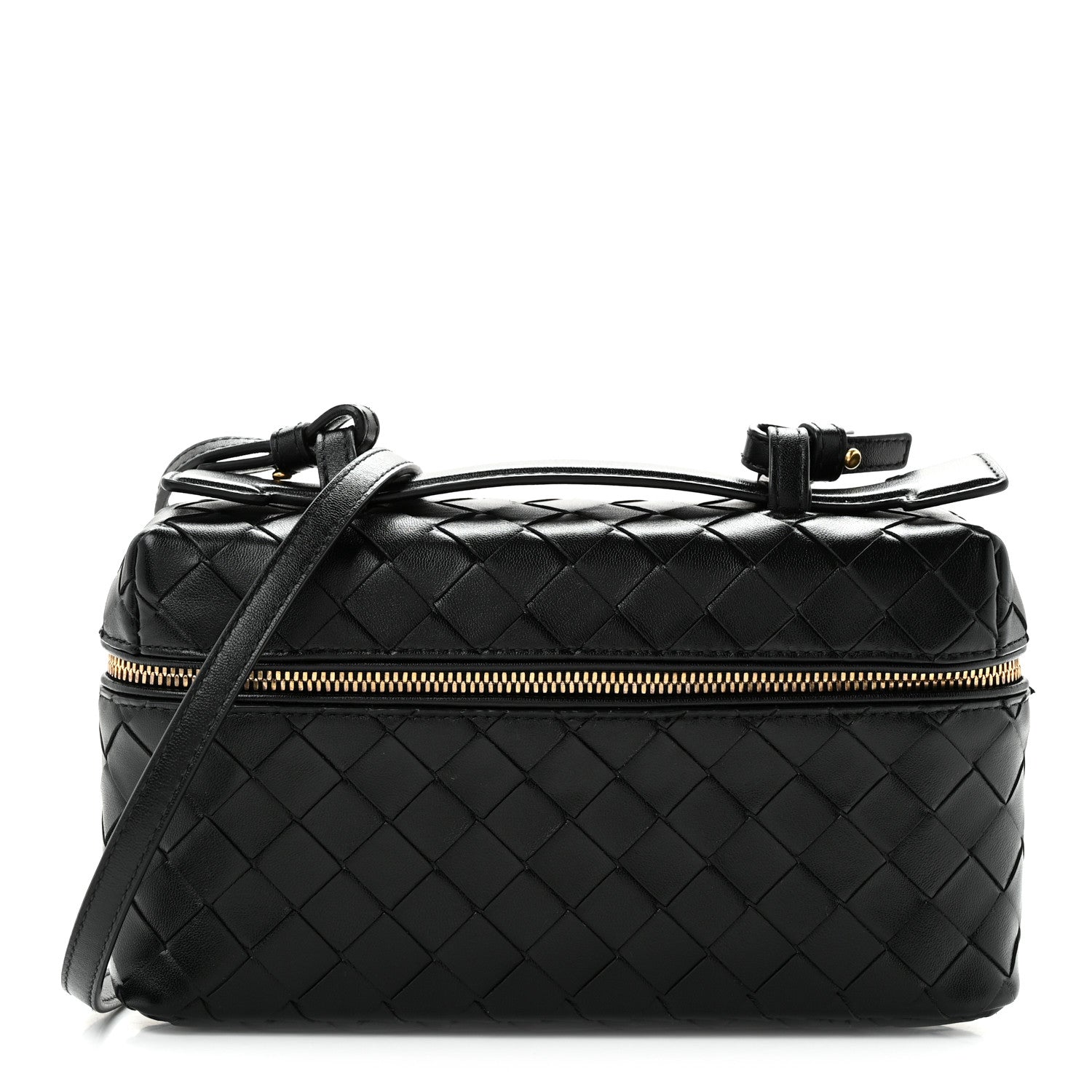 Bottega Veneta Calfskin Intrecciato Bang Bang Vanity Case Black 1 of 11