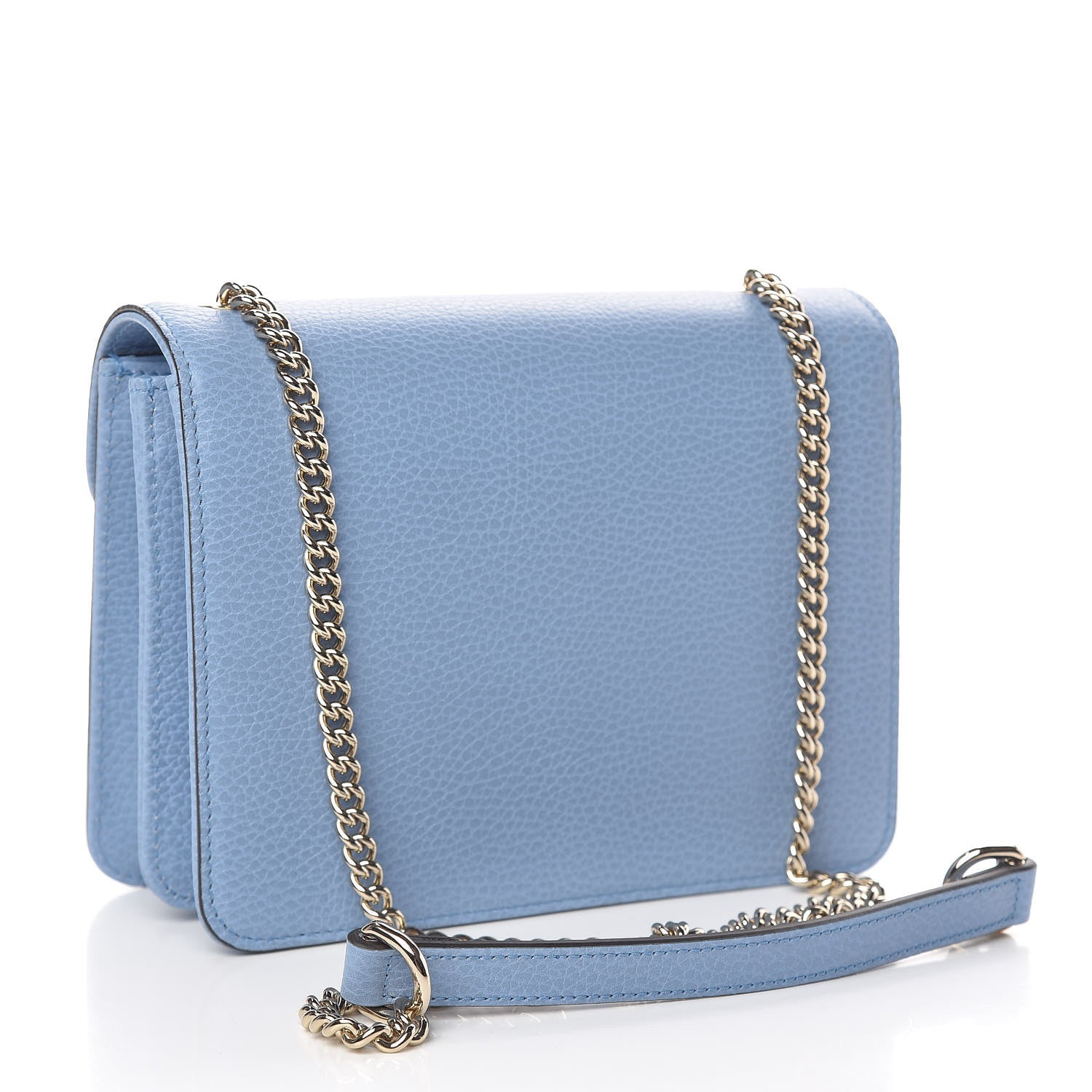 Gucci Dollar Calfskin Small Interlocking G Shoulder Bag Mineral Blue 3 of 11