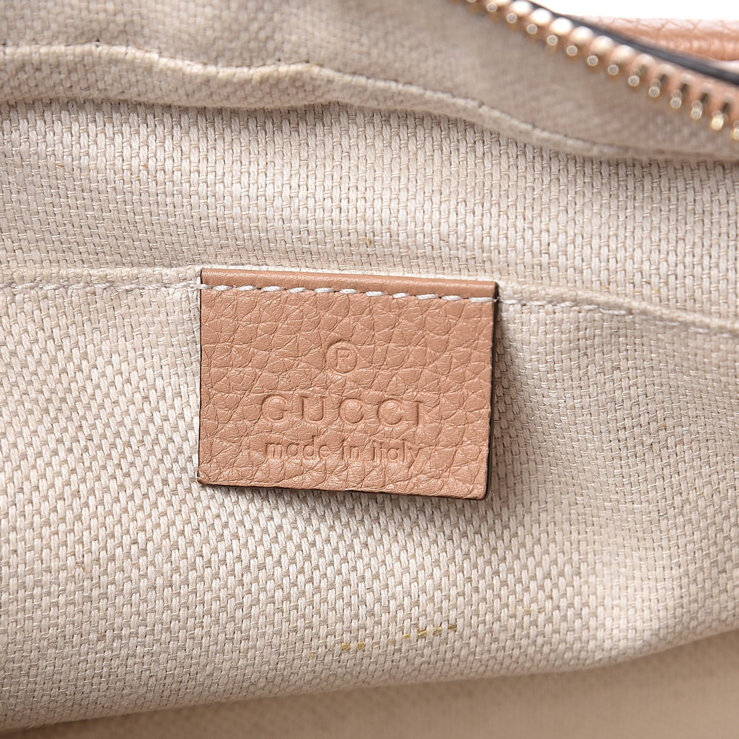 Pebbled Calfskin Small Soho Disco Bag Rose Beige