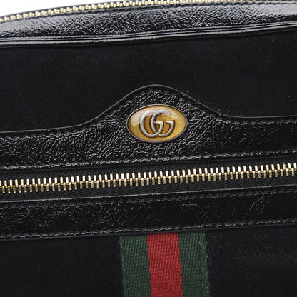 Gucci Suede Patent Web Mini Ophidia Shoulder Bag Black 10 of 10