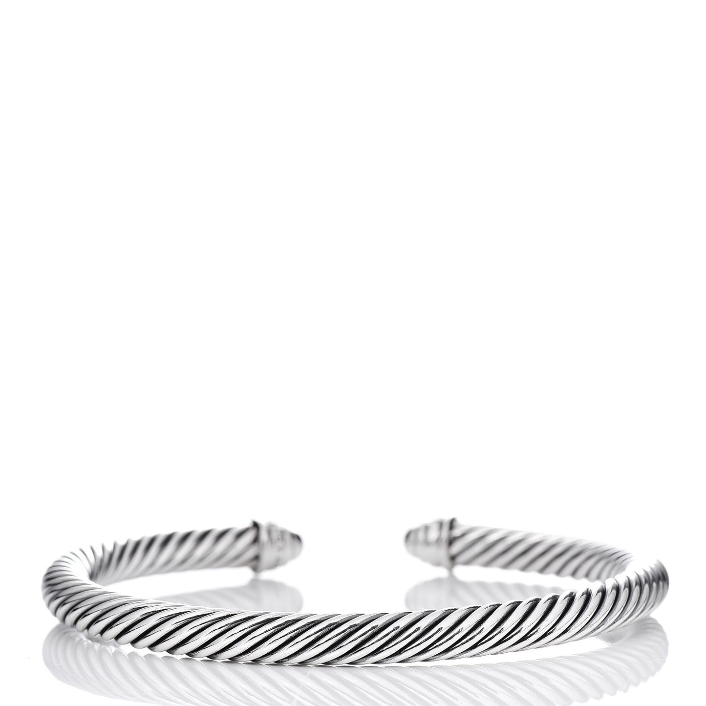 Sterling Silver Diamond 5mm Cable Classics Dome Bracelet