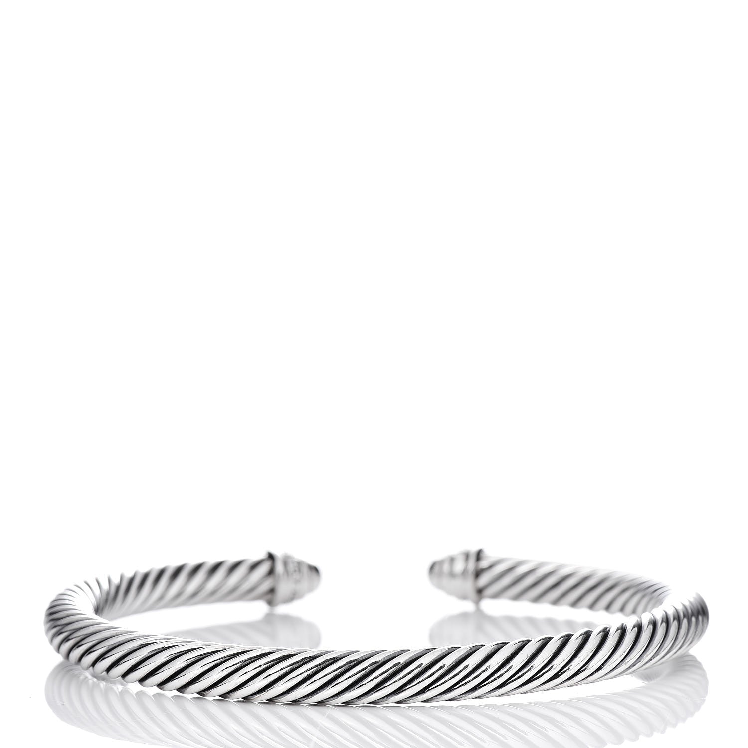 David Yurman Sterling Silver Diamond 5mm Cable Classics Dome Bracelet 3 of 5