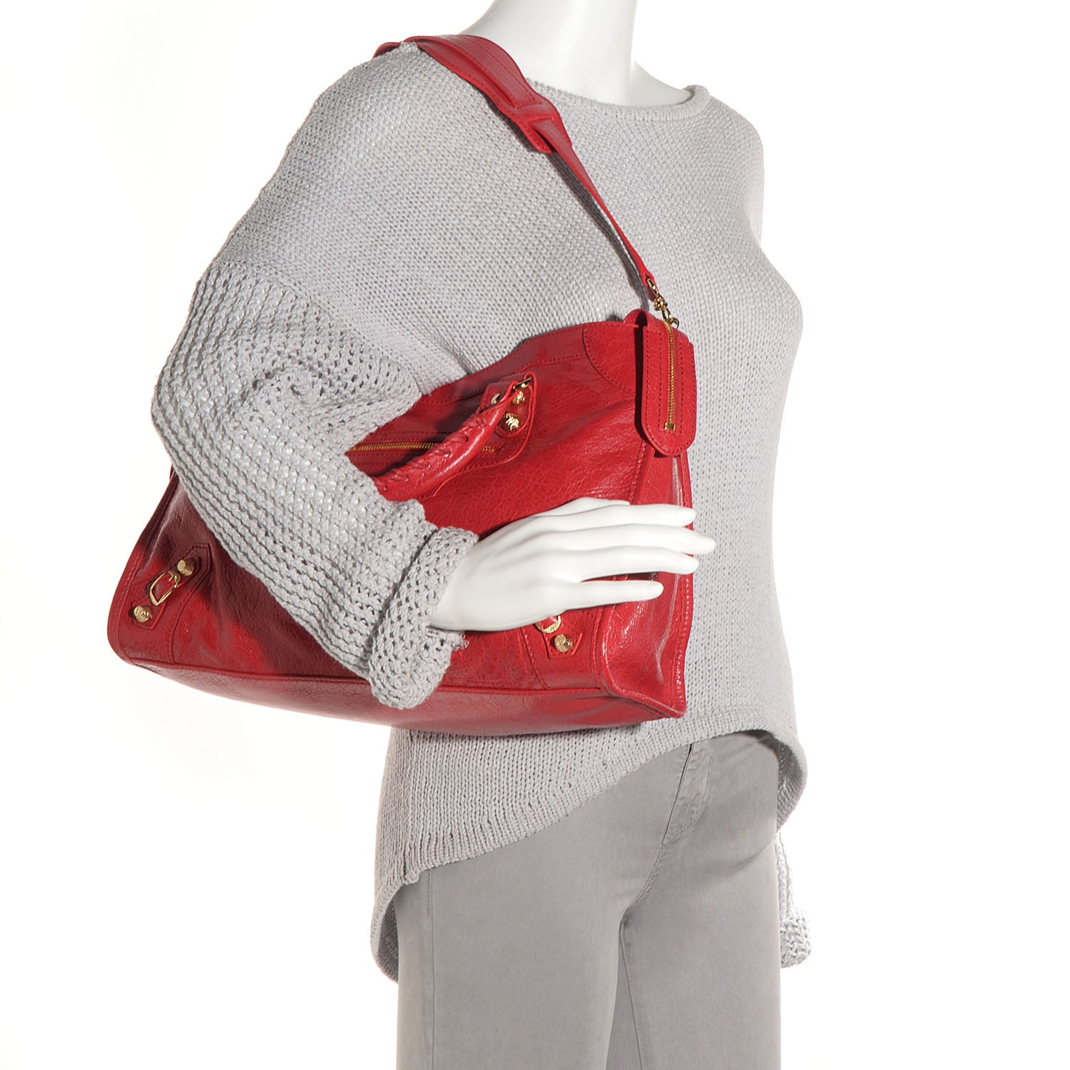Balenciaga Agneau Giant 12 Gold Hardware City Rouge Cardinal 2 of 12