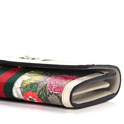 Gucci GG Supreme Monogram Flora Web Ophidia Continental Wallet White 9 of 9