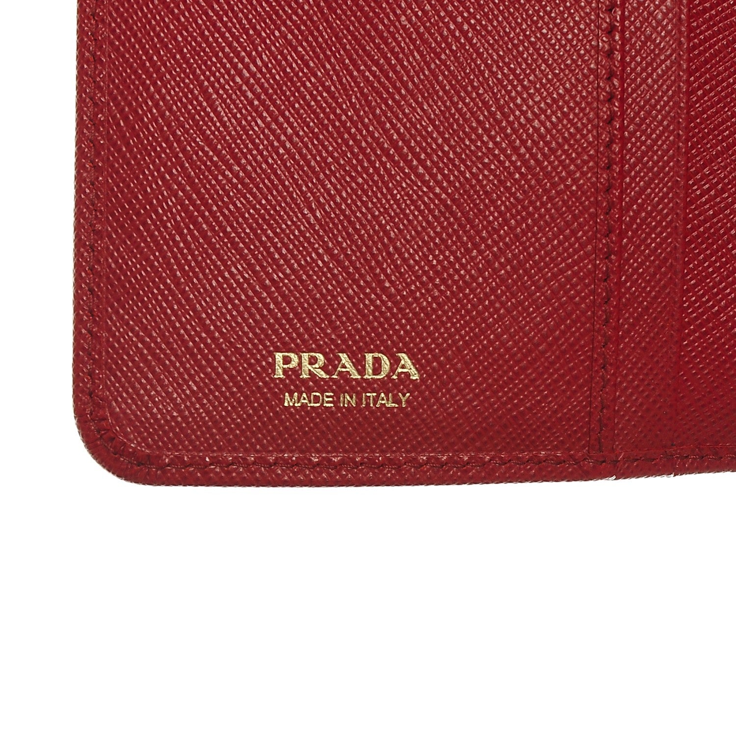 Prada Saffiano Compact Wallet Fuoco 6 of 6