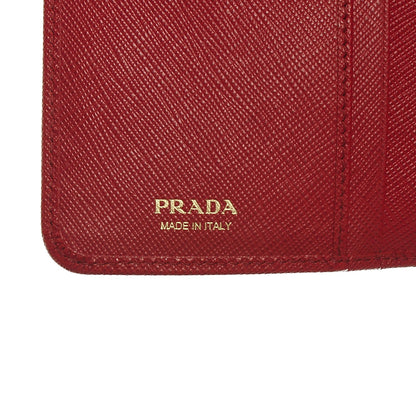 Prada Saffiano Compact Wallet Fuoco 6 of 6