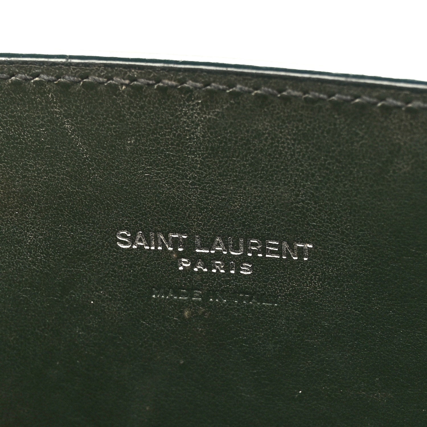 Saint Laurent Calfskin Crocodile Embossed Nano Sac De Jour Dark