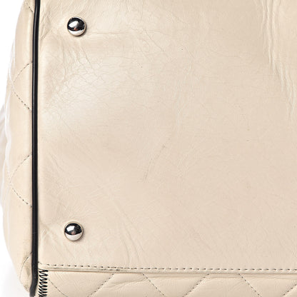 Chanel Lambskin Quilted East West Tote Ivory 15 of 18