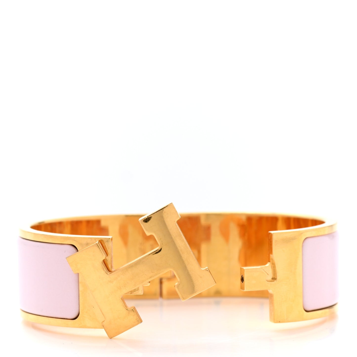 Enamel Wide Clic Clac H Bracelet Rose Dragee