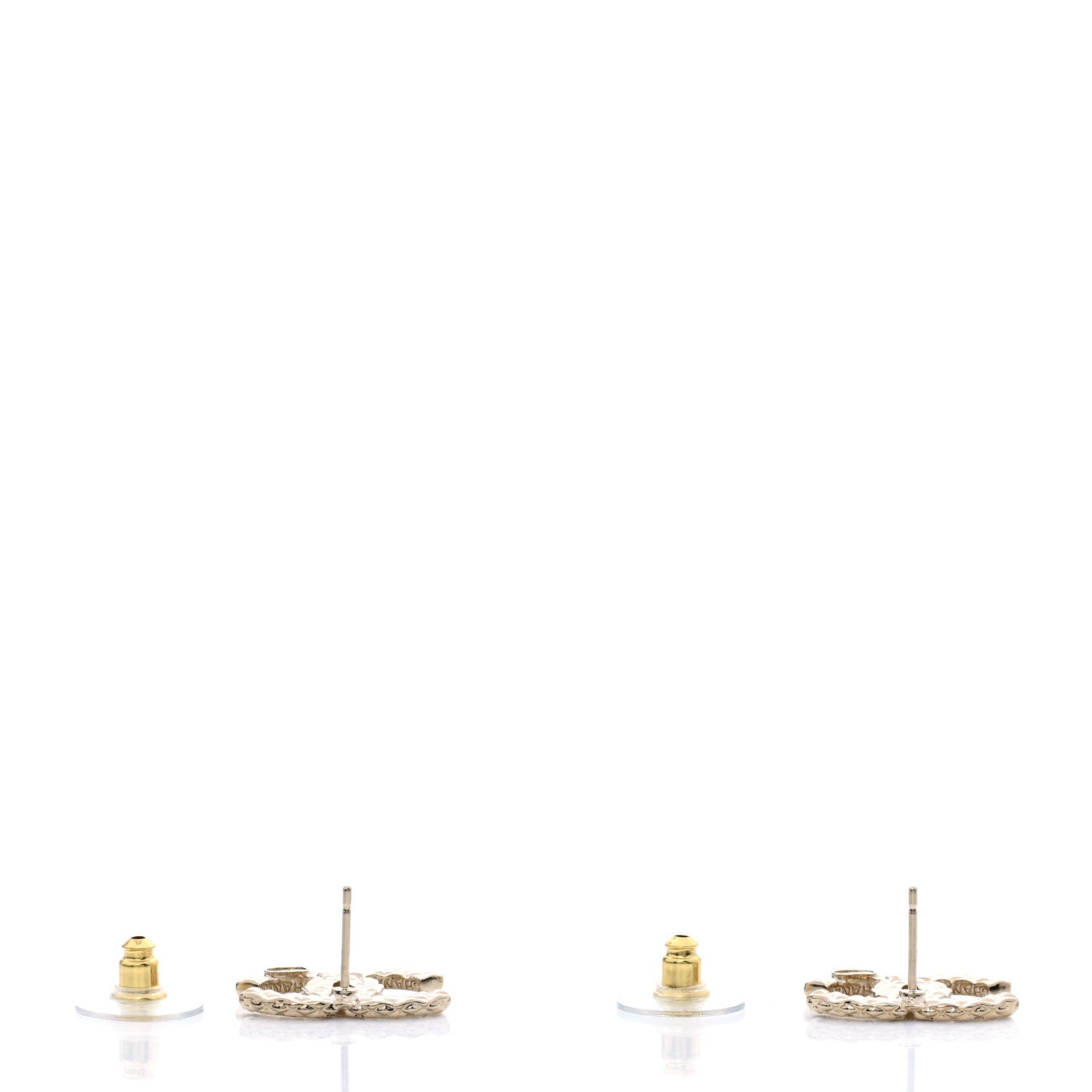 Chanel Crystal CC Earrings Gold 3 of 5