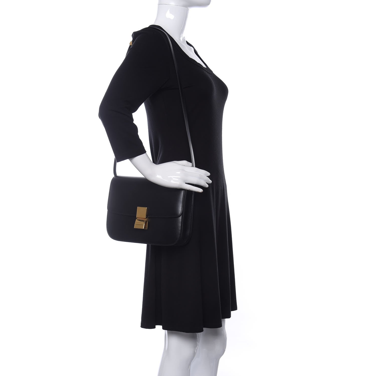 Celine Box Calfskin Medium Classic Box Flap Bag Black 2 of 10