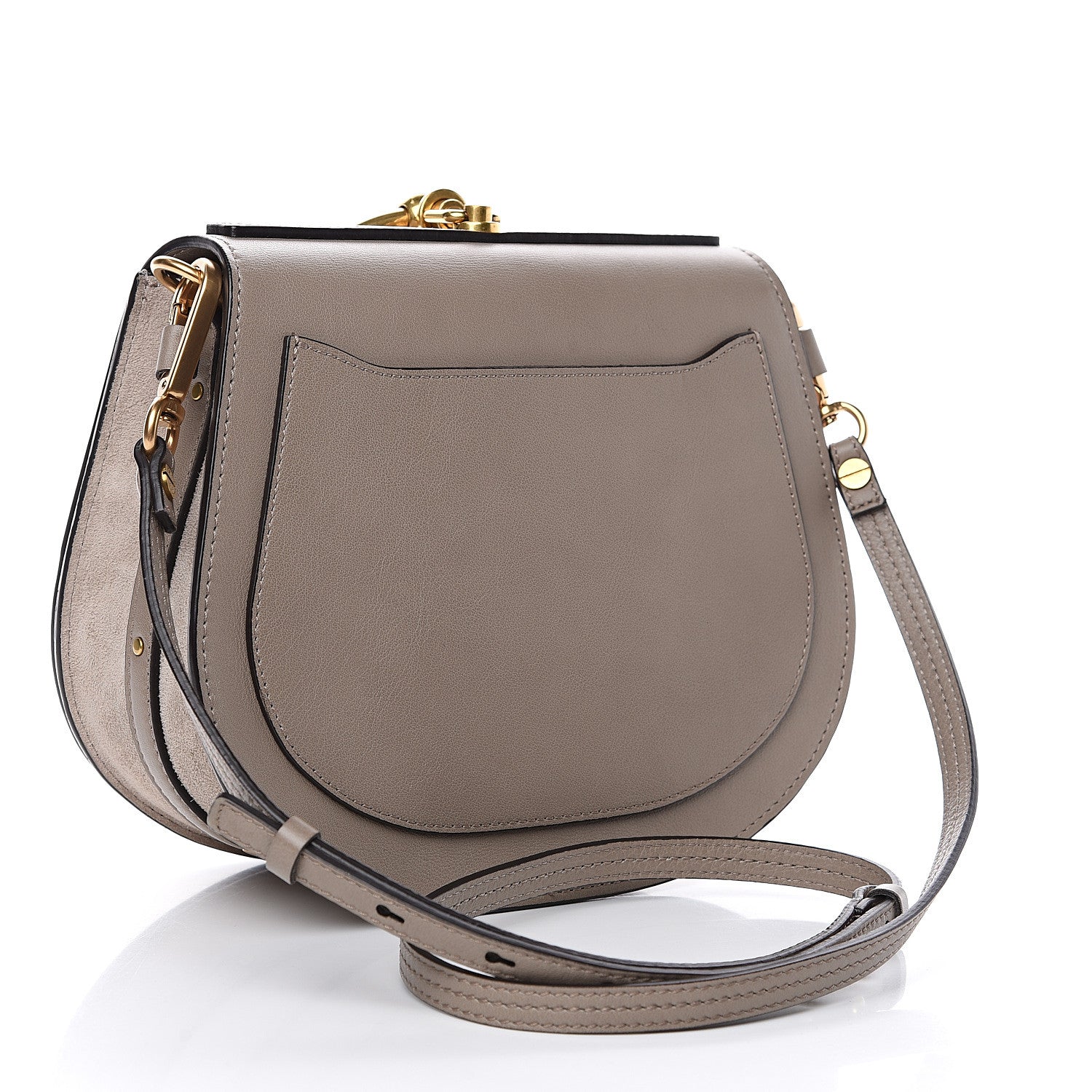 Chloe Calfskin Suede Medium Nile Bracelet Bag Motty Grey 2 of 13