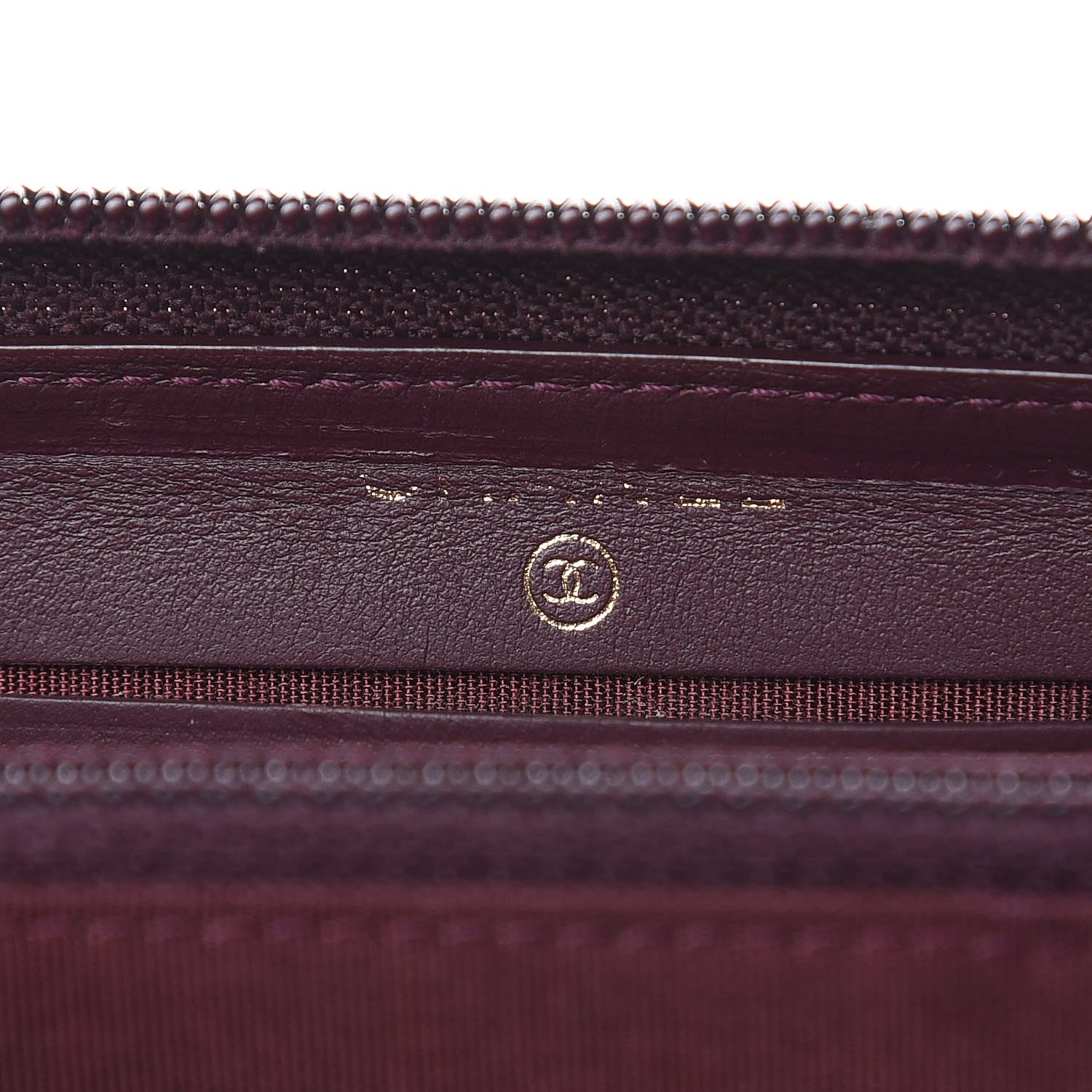 Chanel Caviar Quilted Small Boy Zip Around Wallet Dark Purple 6 of 15