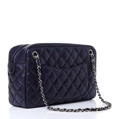 Chanel Lambskin Quilted Medium Camera Case Dark Navy Blue 3 of 11