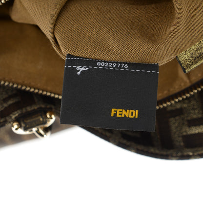Fendi Metallic Lurex Zucca Mia Tote Tobacco 8 of 8