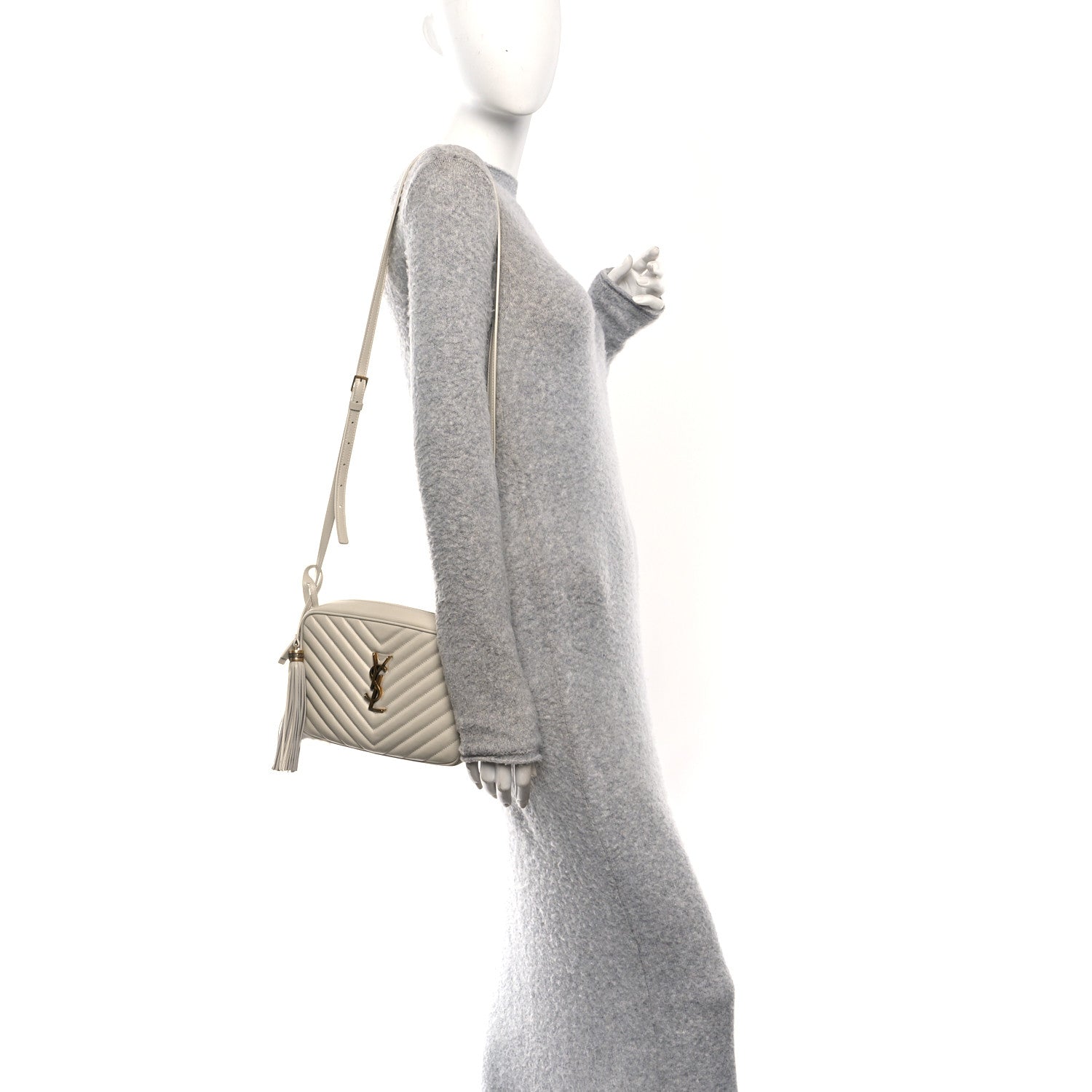Saint Laurent Calfskin Matelasse Monogram Lou Camera Bag Crema Soft 2 of 10