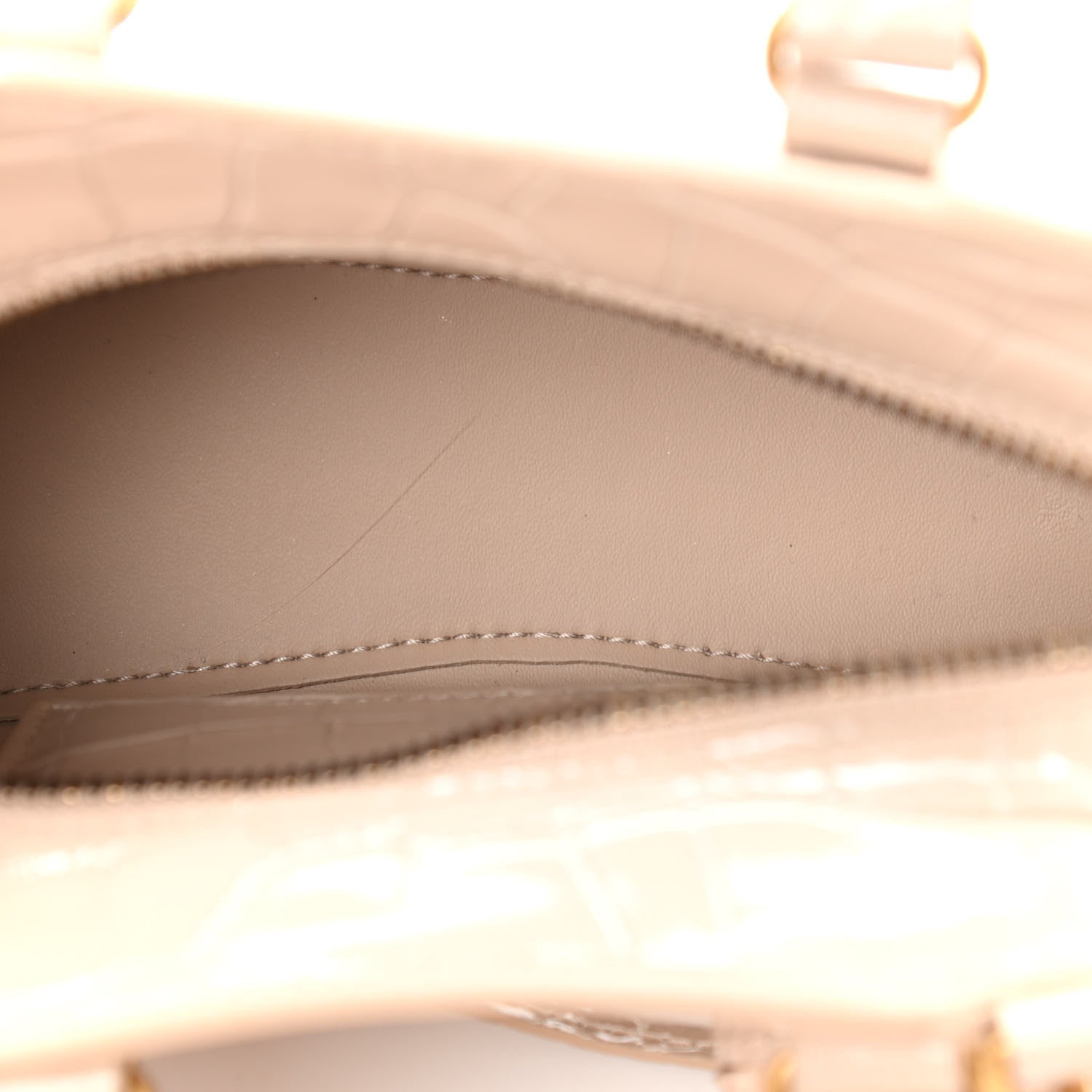 Balenciaga Shiny Supple Calfskin Crocodile Embossed Neo Classic Gold Hardware Nano City Crossbody Light Beige 5 of 9