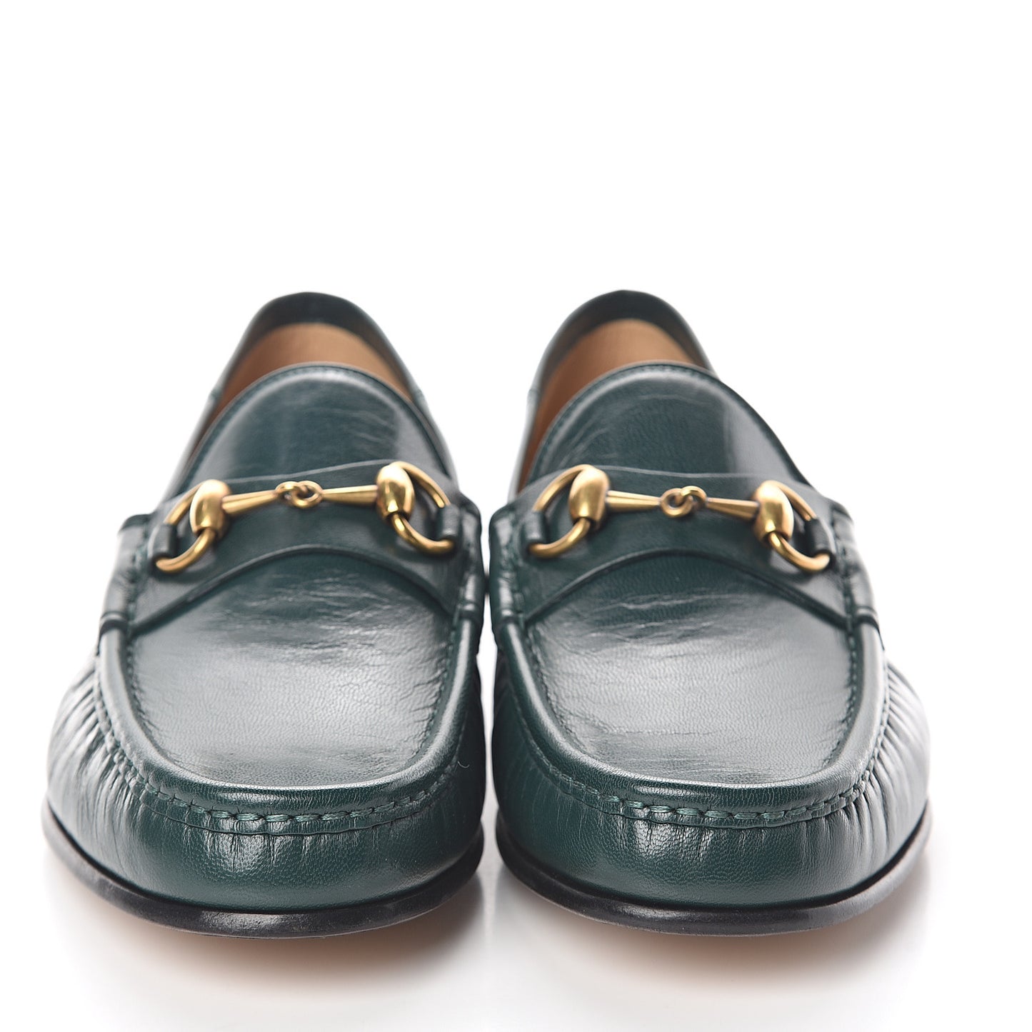 Goatskin Mens Horsebit Loafers 6.5 Verde Satin