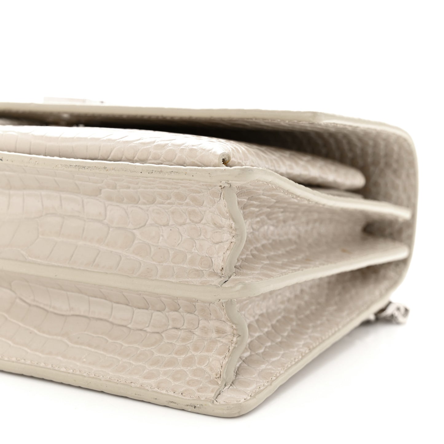Calfskin Crocodile Embossed Medium Monogram Sunset Blanc Vintage