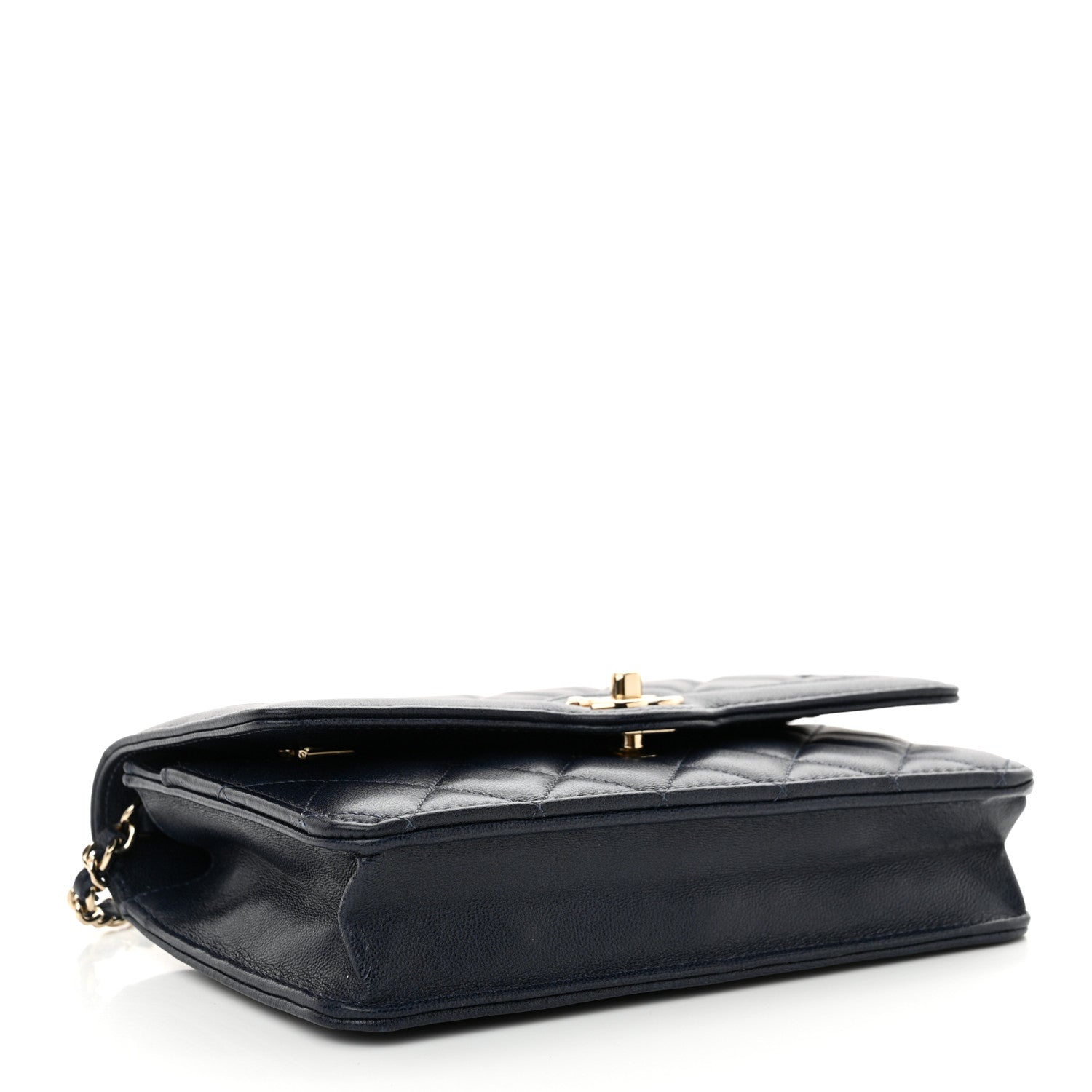 Chanel Lambskin Quilted CC Wallet On Chain WOC Dark Blue 4 of 11