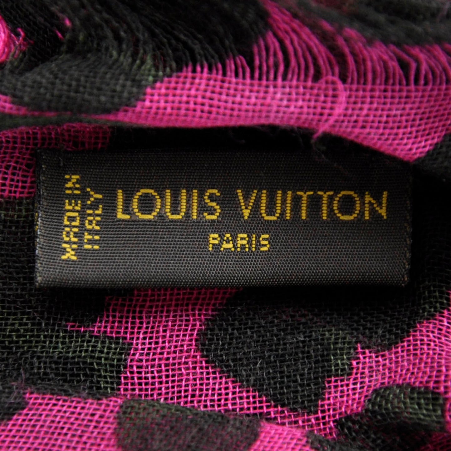 Cashmere Silk Leopard Blurry Leo Stole Kaki