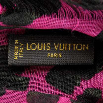 Louis Vuitton Cashmere Silk Leopard Blurry Leo Stole Kaki 5 of 7