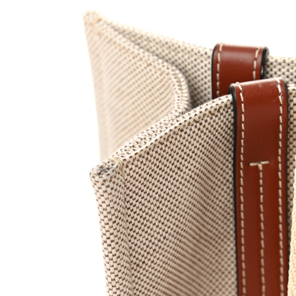 Chloe Cotton Calfskin Medium Woody Ribbon Tote White Brown 12 of 13