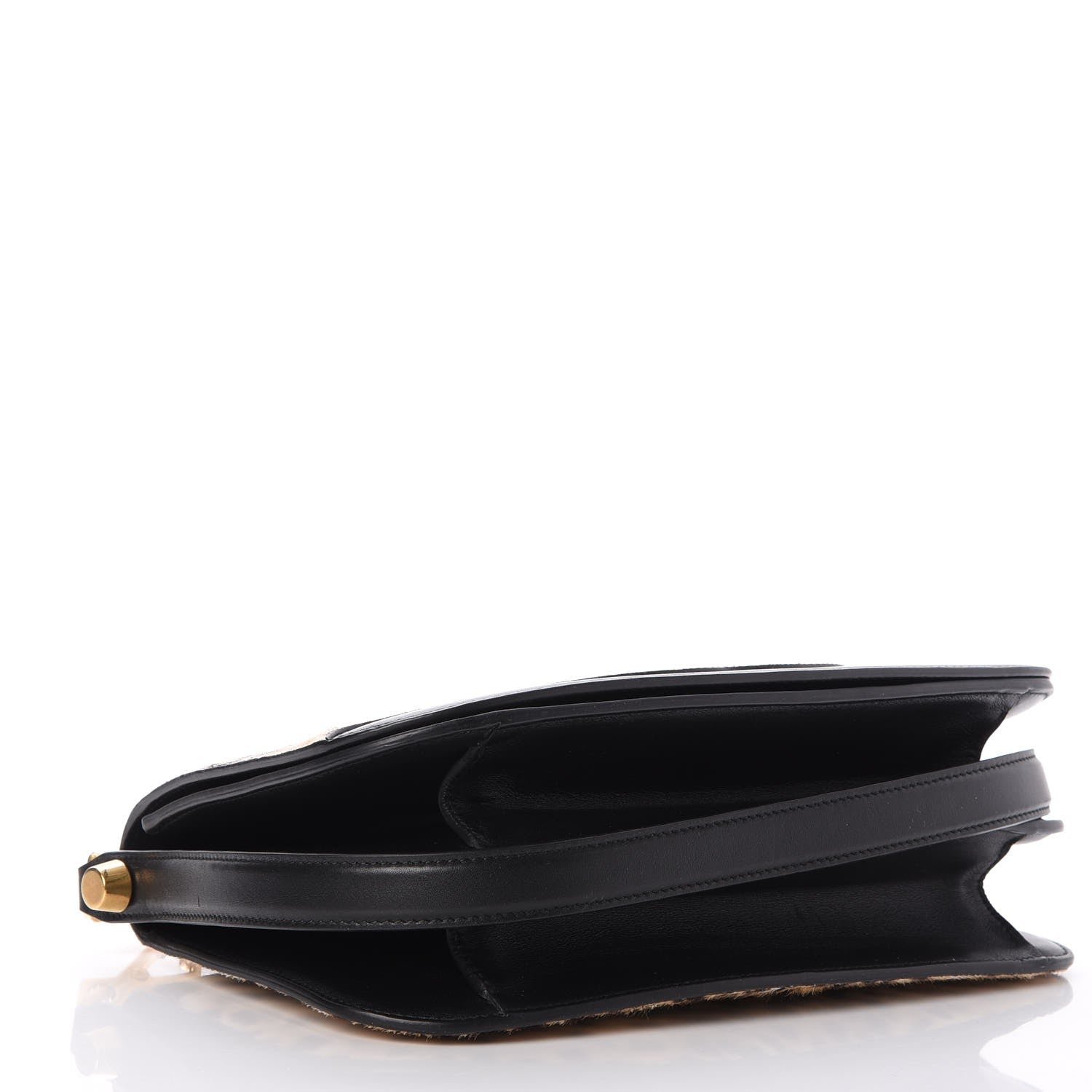 Gucci Calf Hair Leopard Print Shoulder Bag Black 5 of 9