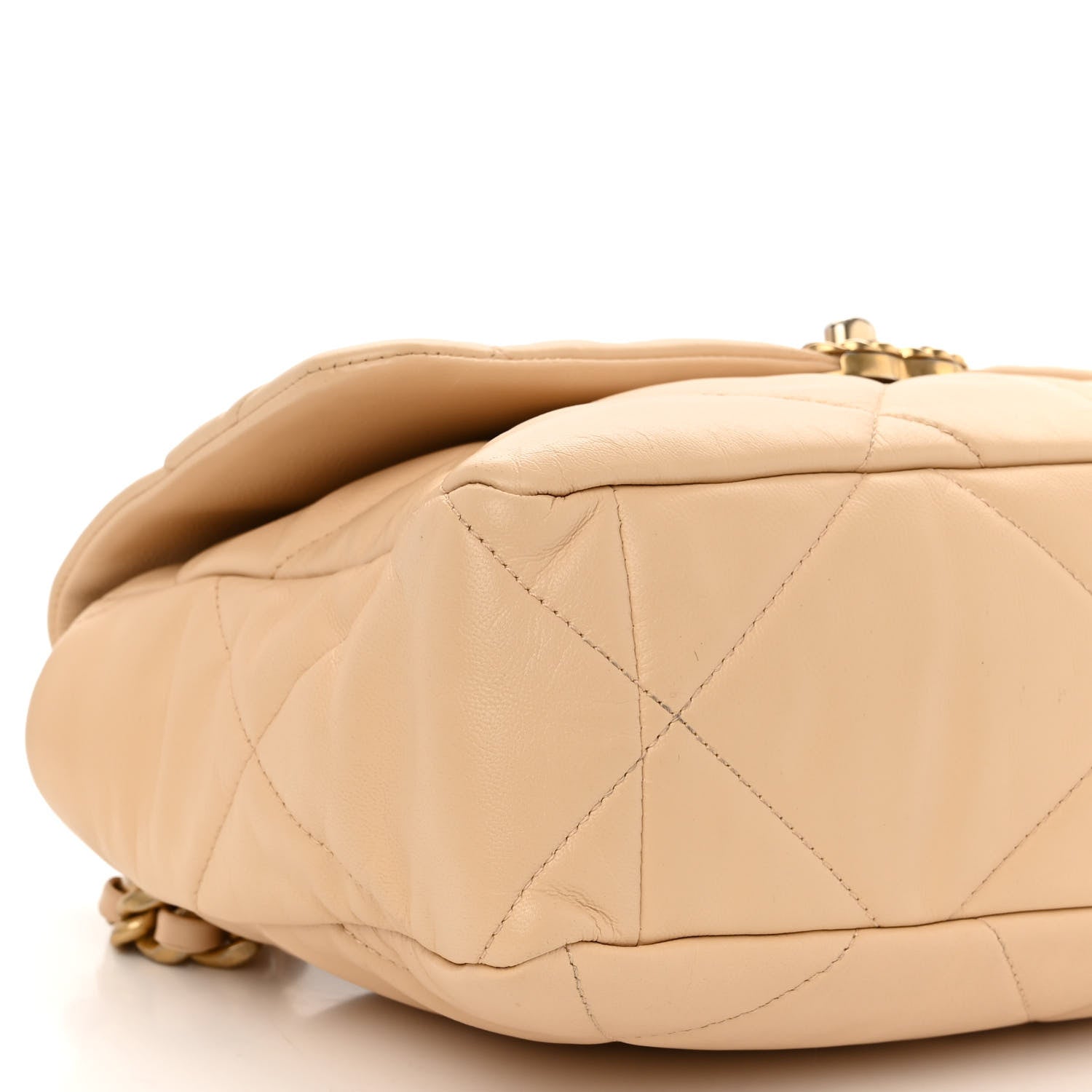 Chanel Lambskin Quilted Large Chanel 19 Flap Beige 8 of 9