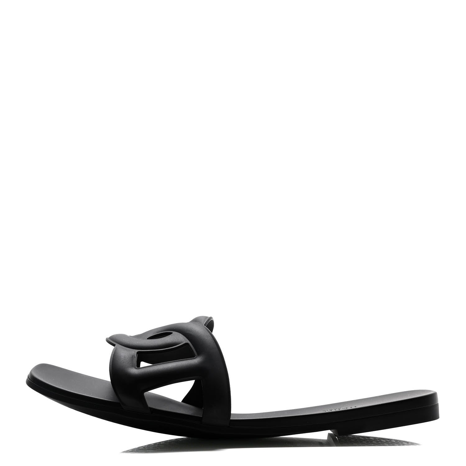 Hermes Rubber Aloha Sandals 40 Black 1 of 10