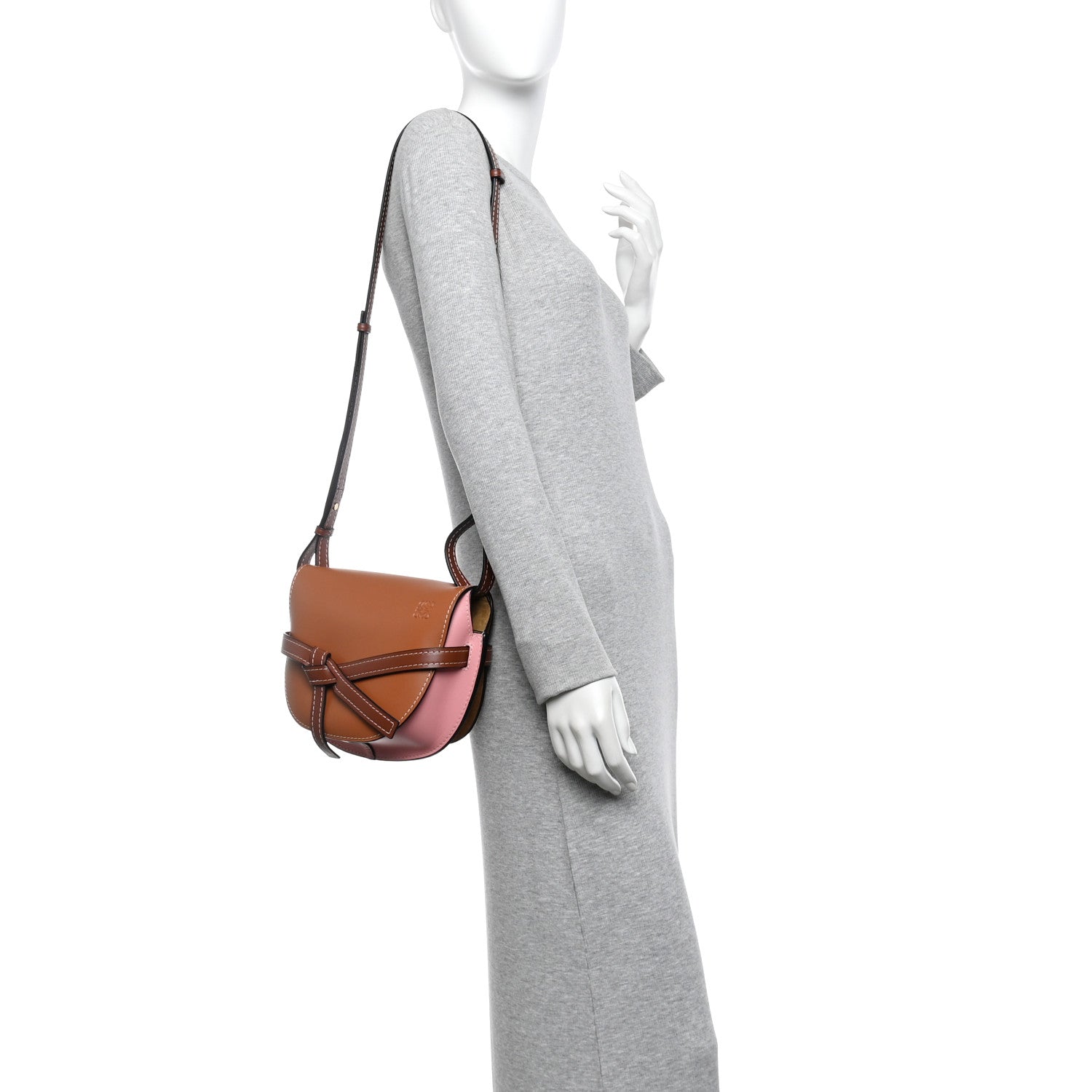 Loewe Calfskin Small Gate Crossbody Bag Pastel Pink Tan 2 of 10