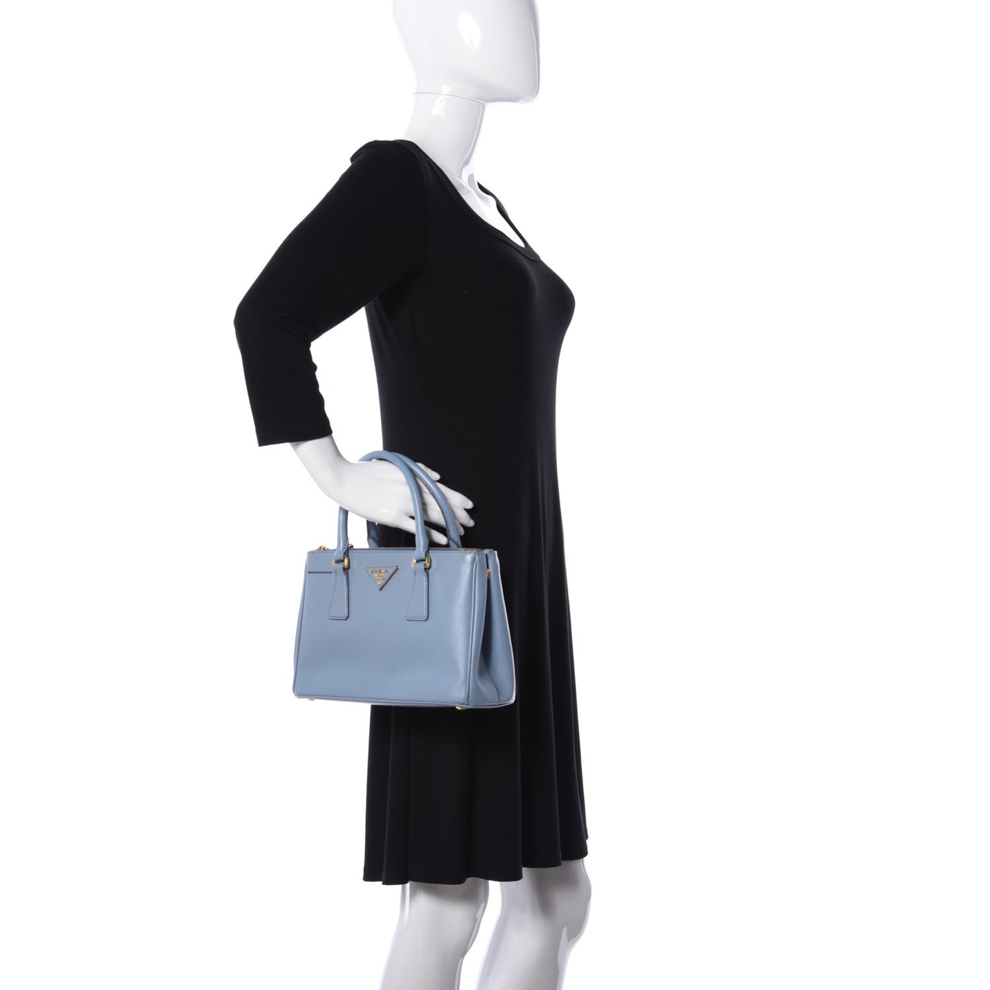 Saffiano Galleria Mini Double Zip Tote Aviazione