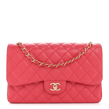 Chanel Caviar Quilted Jumbo Double Flap Dark Pink 1 of 11