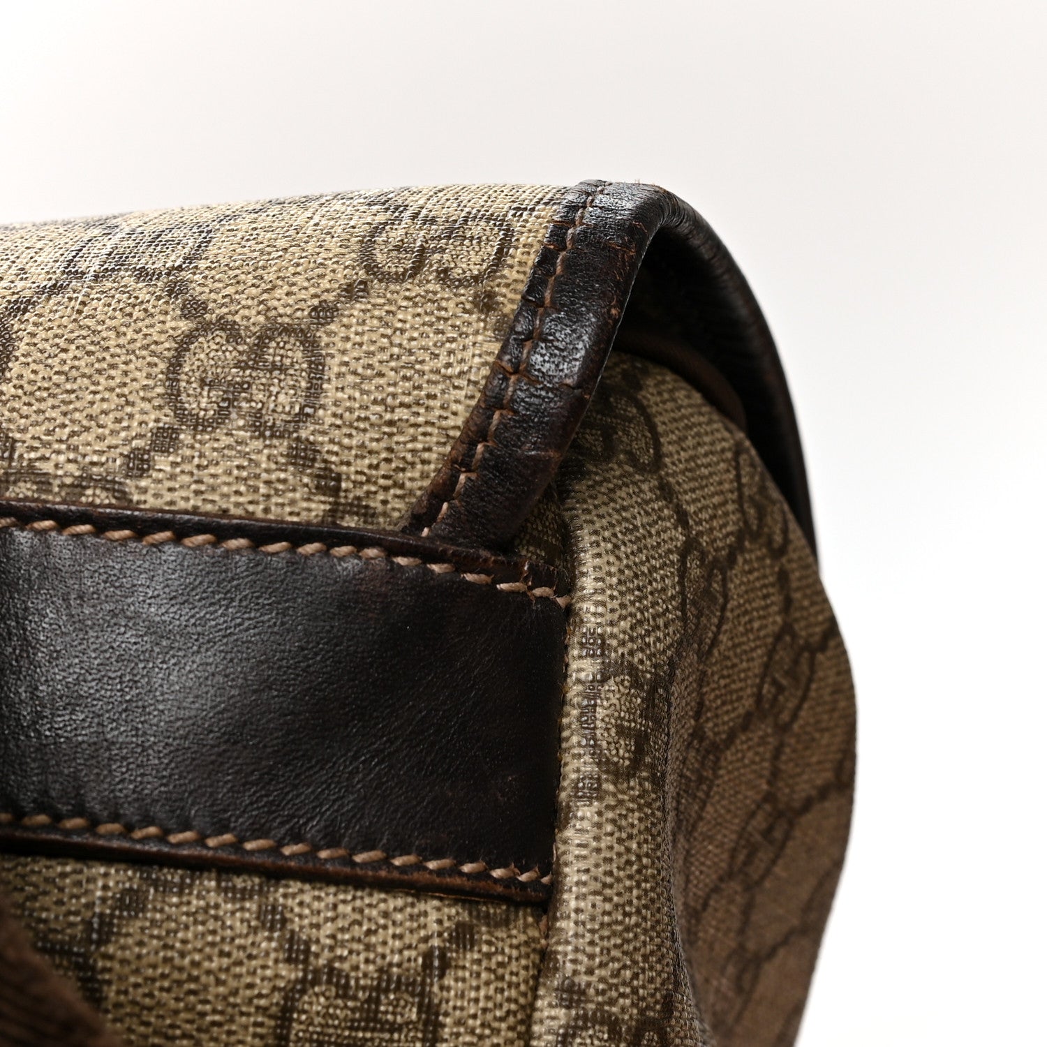 Gucci GG Supreme Monogram Medium Single Buckle Rucksack Backpack Beige Ebony Brown 13 of 16