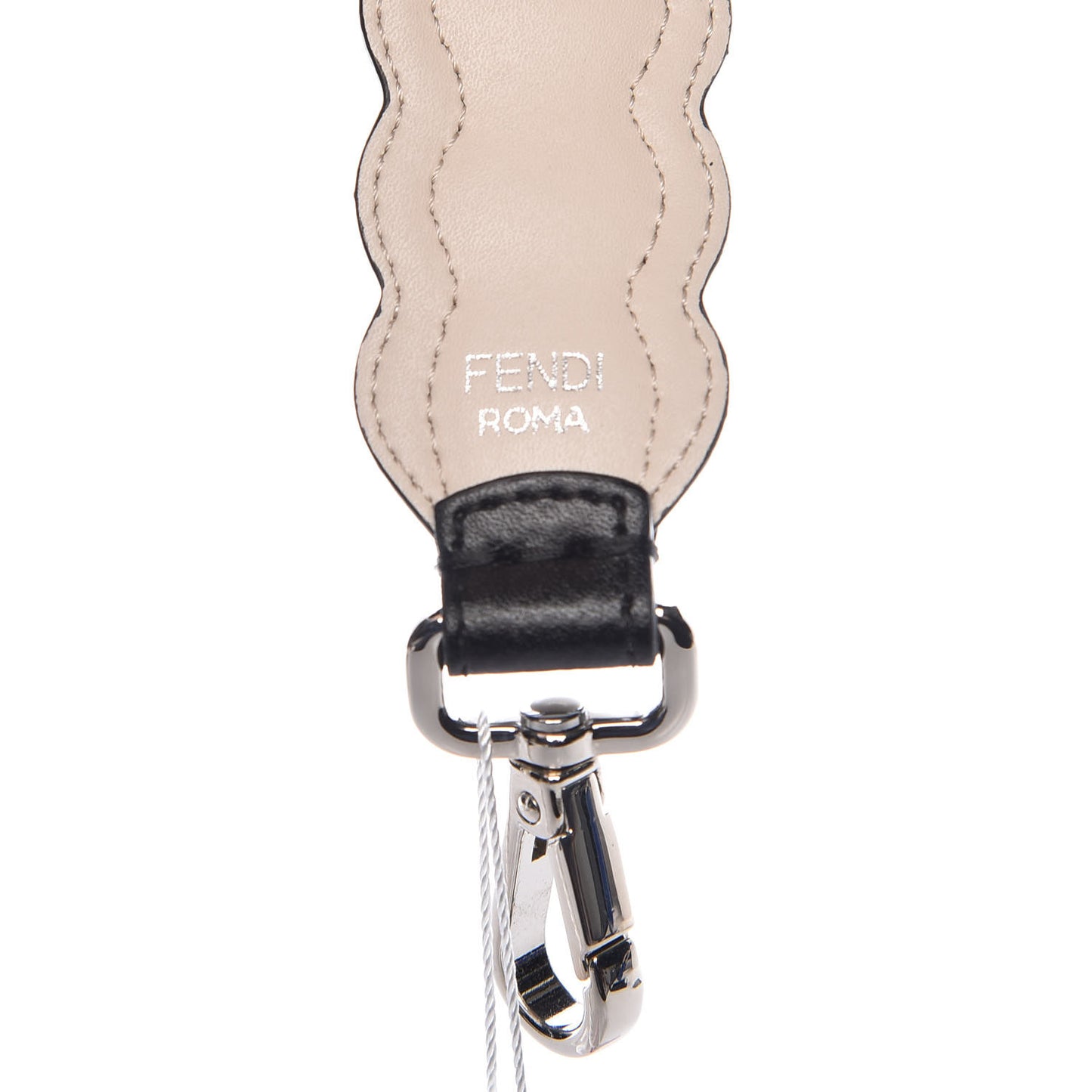 Calfskin Pearl Embellished Mini Strap You Black Camelia
