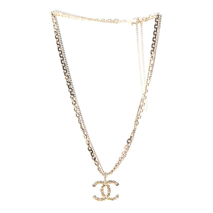 Chanel Crystal CC Multi Strand Chain Necklace Gold 3 of 5