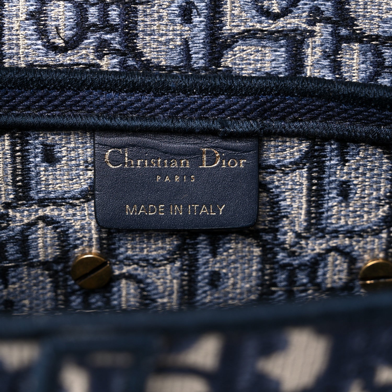 Christian Dior Oblique Embroidered Saddle Bag Blue 6 of 11