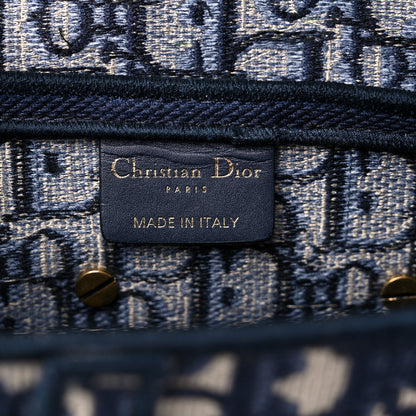 Christian Dior Oblique Embroidered Saddle Bag Blue 6 of 11