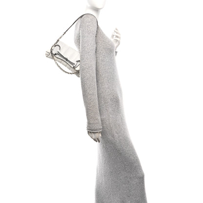 Gucci Nappa Vertical Matelasse Small Maxi Horsebit Chain Shoulder Bag Great White 2 of 10