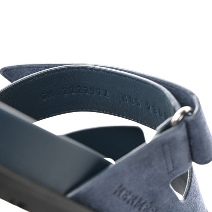 Hermes Suede Goatskin Womens Chypre Sandals 38.5 Bleu Celeste 7 of 10
