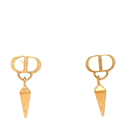 Christian Dior Metal CD Dangle Earrings Gold 1 of 4