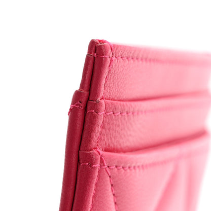 Chanel Shiny Goatskin Quilted 19 Card Holder Dark Pink 12 of 13