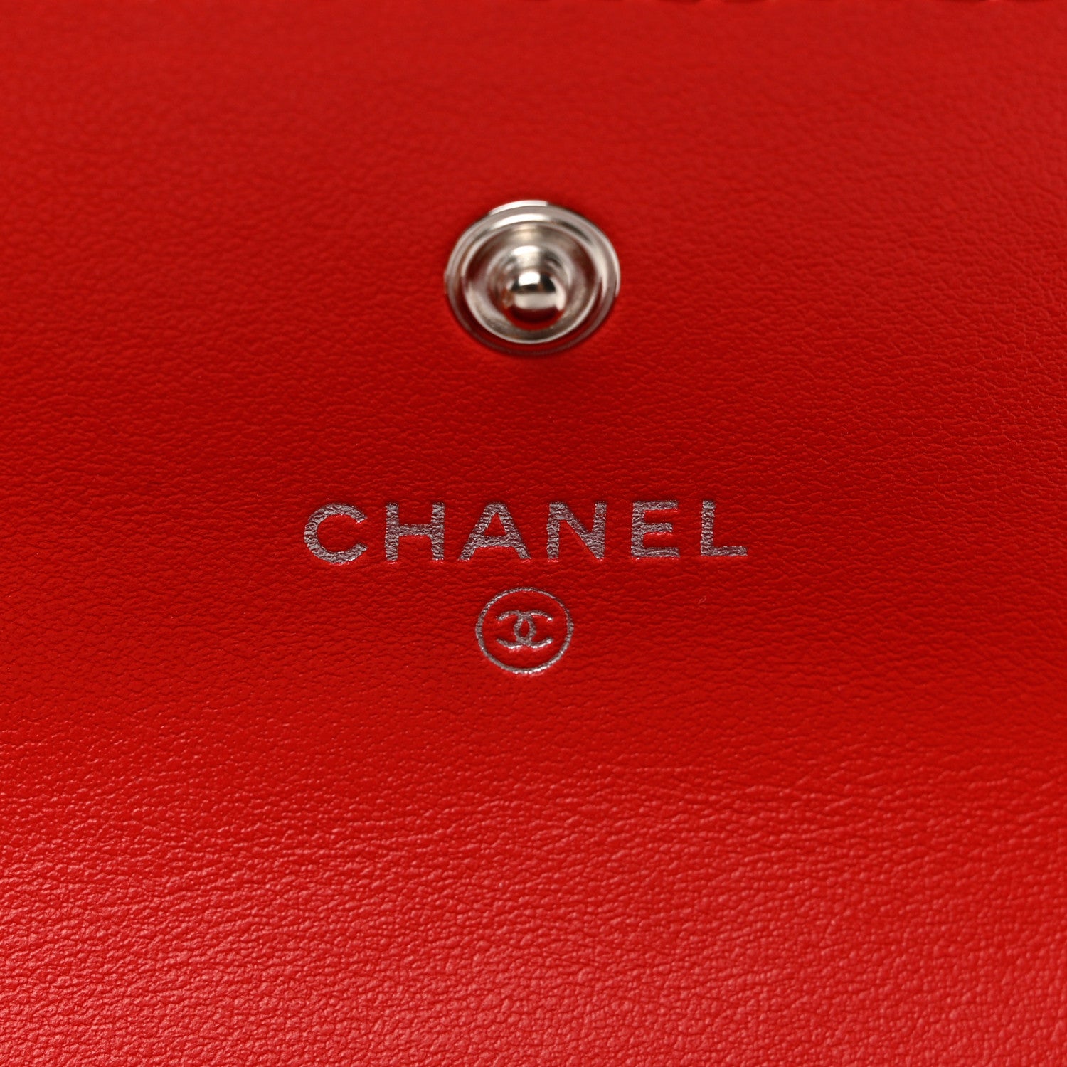 Chanel Goatskin Camellia Embossed Card Holder Red 7 of 8