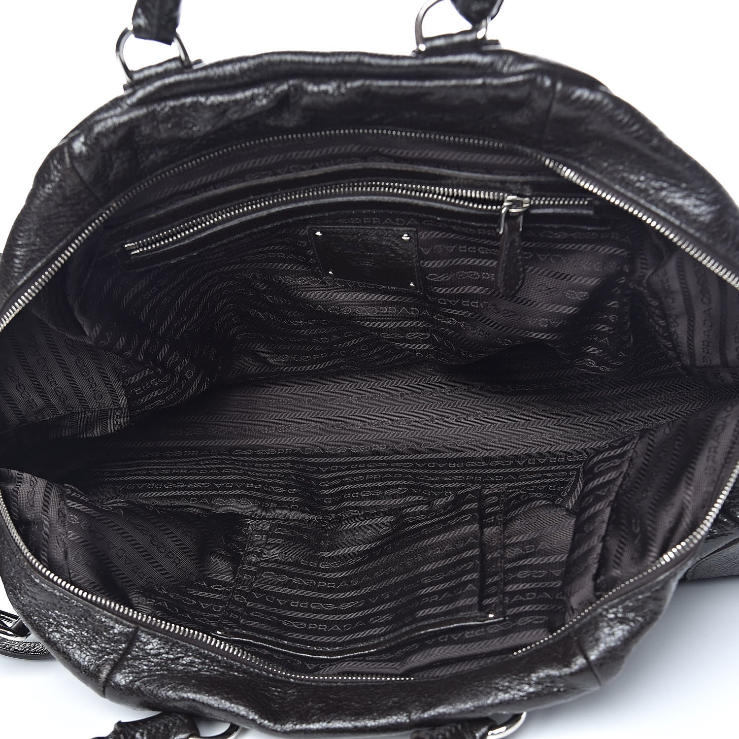 Prada Cervo Lux Bauletto Tote Ebano 5 of 18