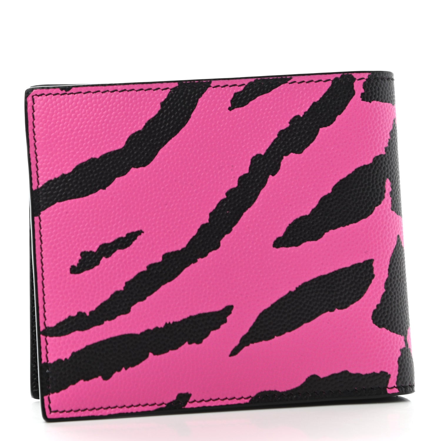 Saint Laurent Grain De Poudre Zebra Print East West Wallet Pink 3 of 6