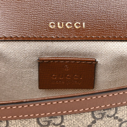 Gucci GG Supreme Monogram Web Mini Horsebit 1955 Shoulder Bag Beige Brown Sugar 7 of 10