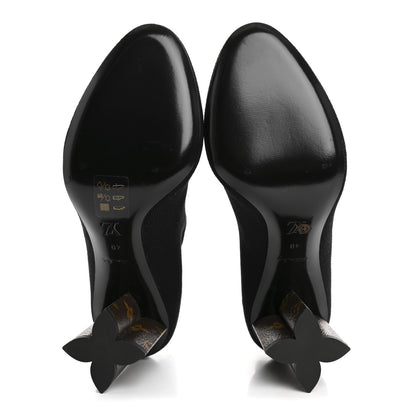 Louis Vuitton Monogram Stretch Fabric Silhouette Ankle Boots 40 Black 6 of 9